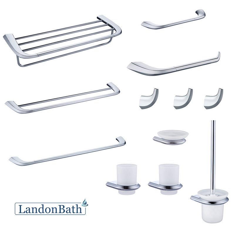 Bathroom Accessories Set Chrome 304SS Zinc Alloy Bath Towel Bar Towel Rack 24Series