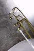 French Gold Modern Styles Deck-Mount Roman Bathtub Faucet