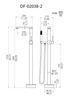 Floor Standing Tap for Bathtub With Handheld Shower DF-02038-2