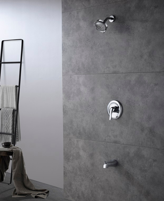 Brass Wall Mounted Concealed Bathroom Shower Faucet Trim Kits Wih Pressure Balance Valve