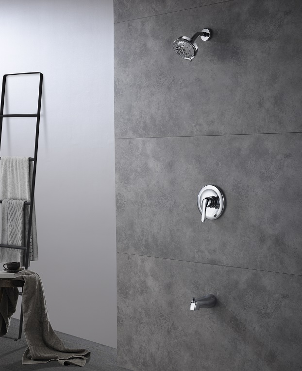 Brass Wall Mounted Concealed Bathroom Shower Faucet Trim Kits Wih Pressure Balance Valve