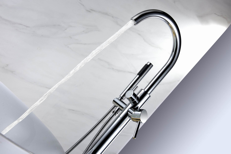 Freestanding Chrome Bathtub Faucet Mixer Water Manufacturers Floor Mount Hot And Cold Bath Tub Faucets