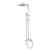 Bathroom Wall Mounted Brass Chrome Thermostatic Bath Rain Shower Mixer Faucet Shower Set