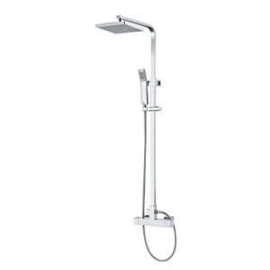 Bathroom Wall Mounted Brass Chrome Thermostatic Bath Rain Shower Mixer Faucet Shower Set