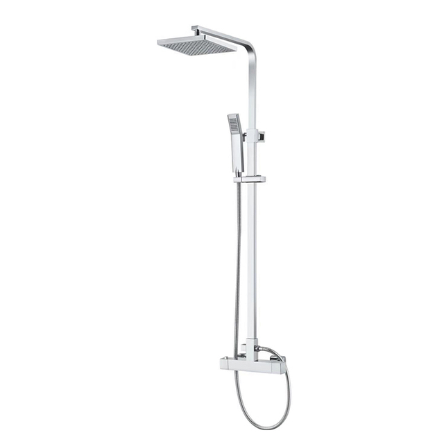 Bathroom Wall Mounted Brass Chrome Thermostatic Bath Rain Shower Mixer Faucet Shower Set