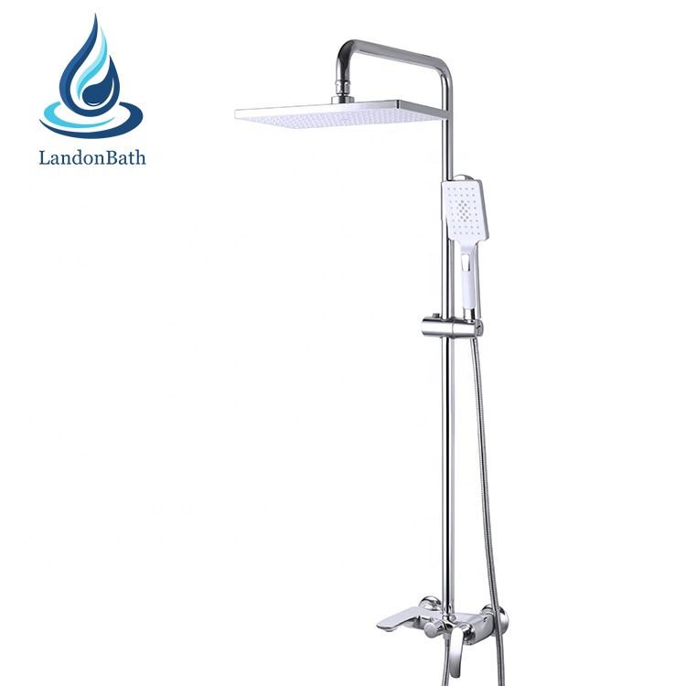 Shower System Bathroom Chrome Waterfall Rain Shower Faucet Tap Bath Mixer Bathtub Faucet Set