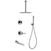 Solid Brass Round Overhead Rain Shower Set In Wall Bath Mixer Shower Set Ceiling Bath Mixer