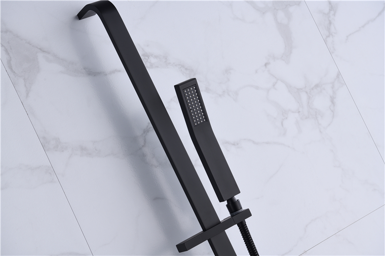 Luxury Black Bathroom Brass Two Way Bathroom Diverter Square Concealed Rain Shower Watermark Concealed Shower Head