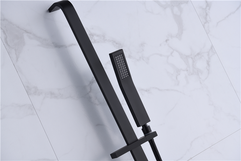 Luxury Black Bathroom Brass Two Way Bathroom Diverter Square Concealed Rain Shower Watermark Concealed Shower Head