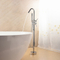 Floor Standing Tub Filler Modern Design Brass Stand Alone Double Handles Bathtub Faucet Floor Stand