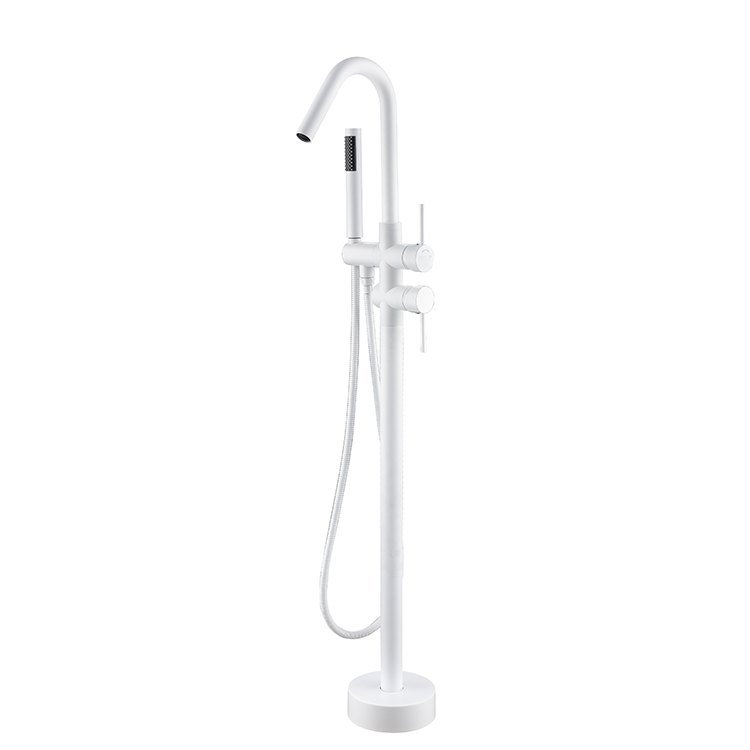 Concise Modern Brass Body Freestanding Floor Mounted Faucet In Kaiping Taps White Stand Alone