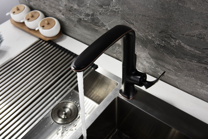 Modern Black&White Solid Brass Single Handle Bathroom Sink Vessel Faucet Basin Mixer Tap