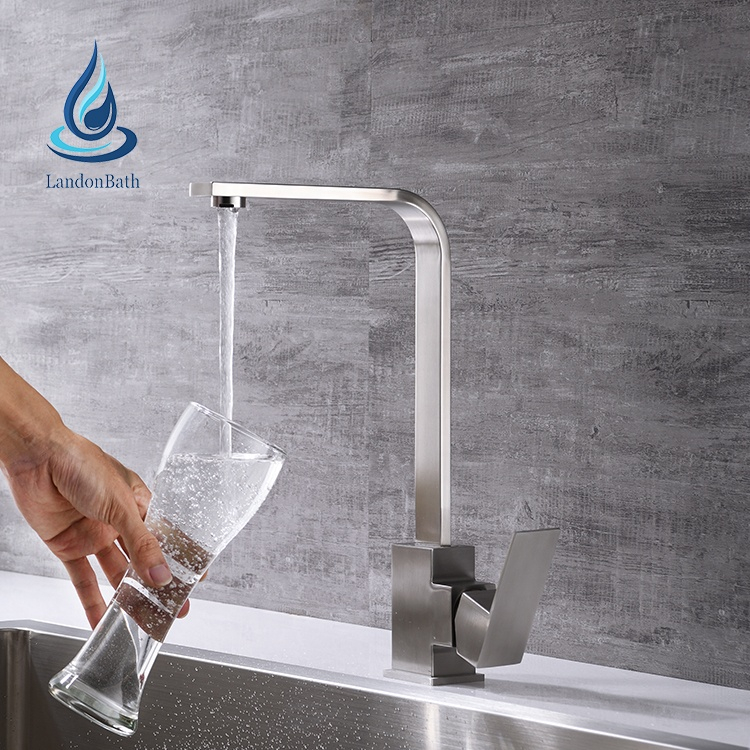 Fashion restaurant multi function sus304 kitchen faucet tap stainless steel square kitchen faucet torneiras da cozinha