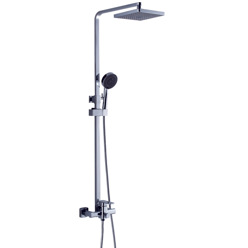 Exposed Rainfall Shower Set Wall Mounted Shower Faucet for Bathroom