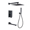 Matte Black In Wall Rain Shower Trim With Tub Spout