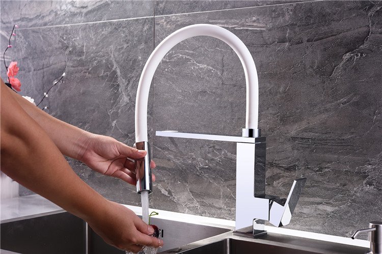 Luxury Gold Pull Down Modern Kitchen Faucet