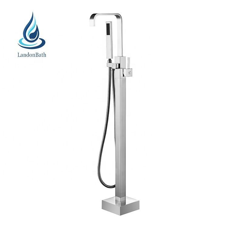 CUPC Watermark Freestanding Bathtub Faucet Floor Standing With Ceramic Valve Shower Mixer Mounted Bath Tub Mount Filler