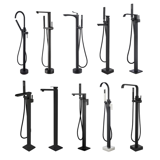 Bathroom Decoration Floor Free Standing Mounted Bathtub Faucet Mixer