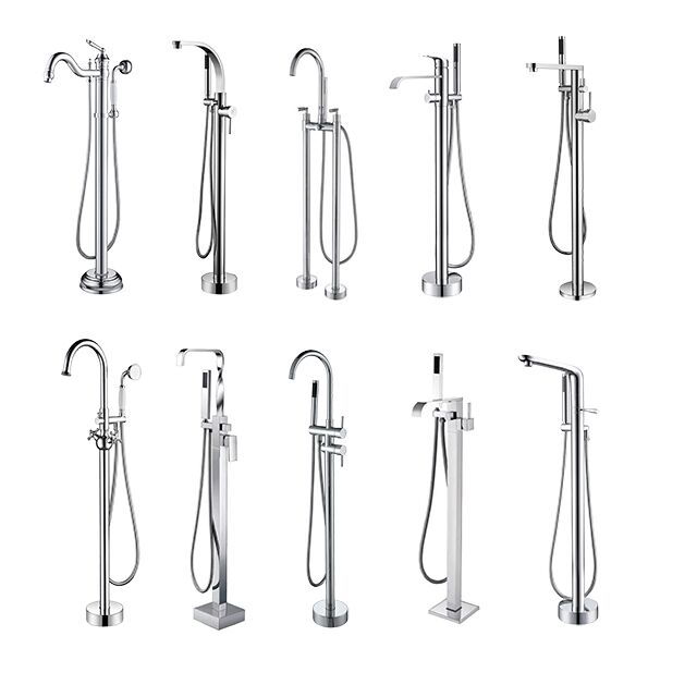 Bathroom Bath tub hot and cold shower mixer black freestanding brass bathtub faucet