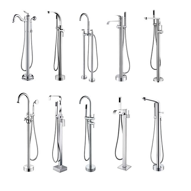 Bathroom Bath tub hot and cold shower mixer black freestanding brass bathtub faucet