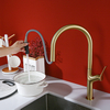 High Quality Gold Brushed Faucet SUS 304 Kitchen Faucet with Pull Down Sprayer Kitchen Sink Mixer Taps