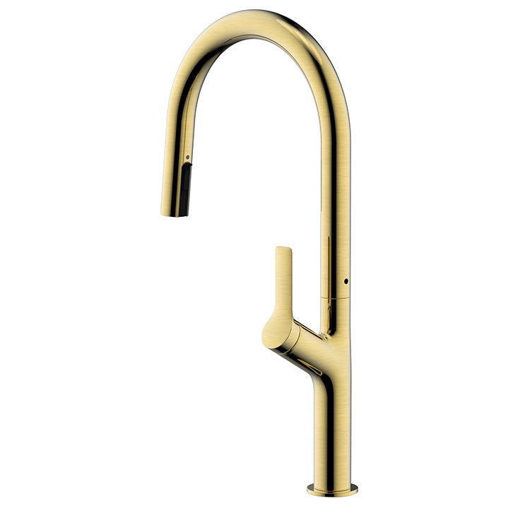 Luxury Gold Kitchen Faucet Single Handle Mixer Taps 304 Stainless Steel Pull Down Kitchen Faucet