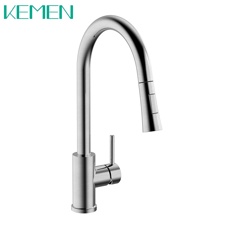 High Quality Water Tap 304 Stainless Steel Kitchen Tap Mixer Faucets Lead-free Pull Down Kitchen Faucet