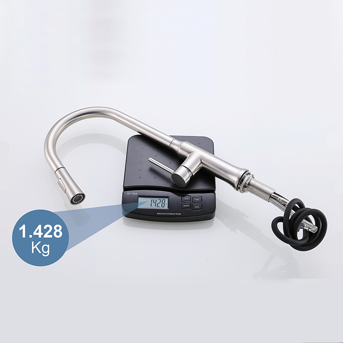 Morden Brushed 304 Stainless Steel Faucet Kitchen Tap 360 Pull Down Sprayer Kitchen Faucet