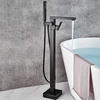 2022 Hot Sell Square Matte Black Bath Shower Mixer Freestanding Bathtub Faucet Set
