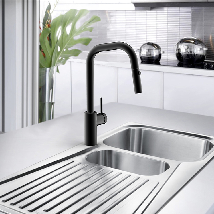 Flexible Faucet 304 Kitchen Pull Down Faucet Matte Black Hot And Cold Water Kitchen Tap 360