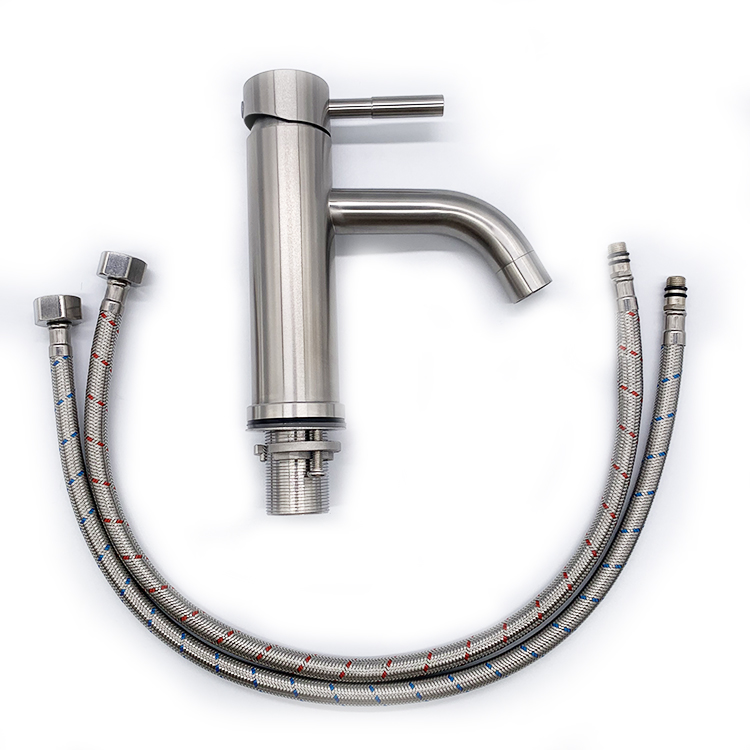 Hot And Cold Water Tap Bathroom Stainless Steel 304 Basin Faucet Brushed Finished Basin Tap