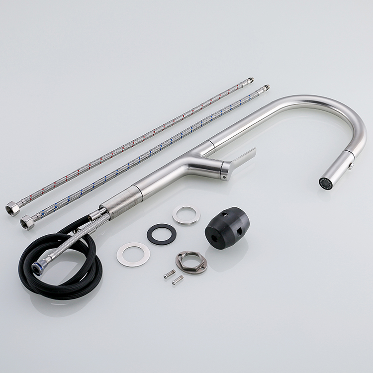 China Hot Sale Mixer Taps Brushed Kitchen Faucet Tap Hot And Cold Pull Down 304 Stainless Steel Kitchen Sink Faucet