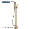 Modern Floor standing Waterfall Bathtub sets Chrome Floor Mount Brass Single Handle Bathroom Brushed bathtub Faucets