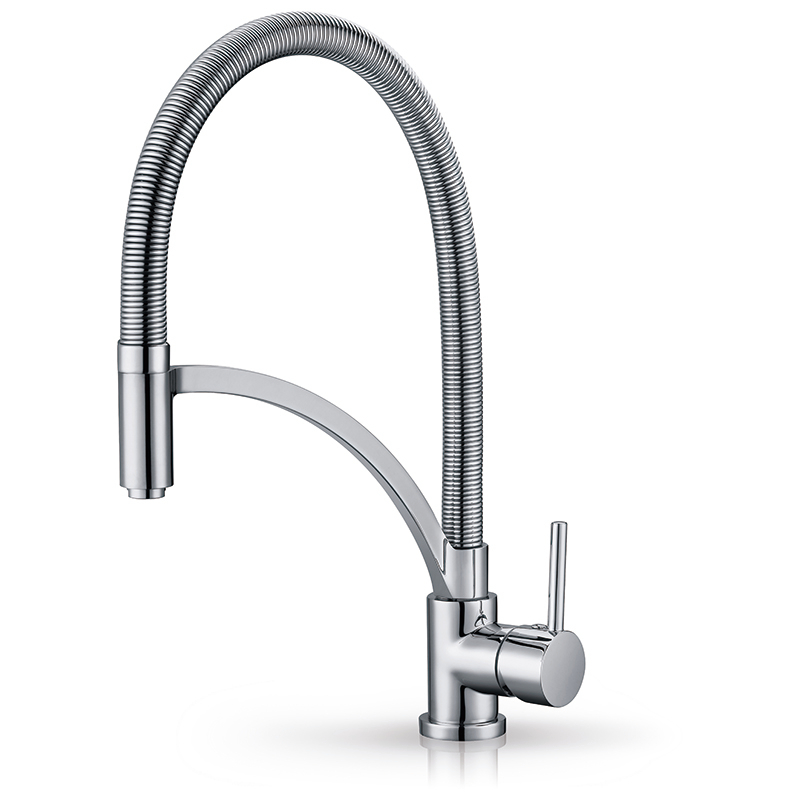 Single Handle Pull Down Kitchen Faucet with Flexible Hose 1301002