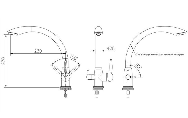 Three Function Kitchen Faucet Mixer DF-03501
