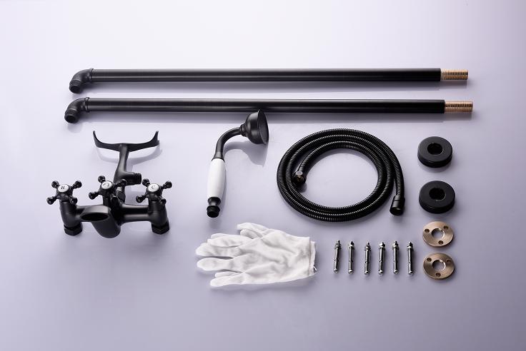 New Design Matte Black High Quality Deck-Mount Roman Bathtub Faucet