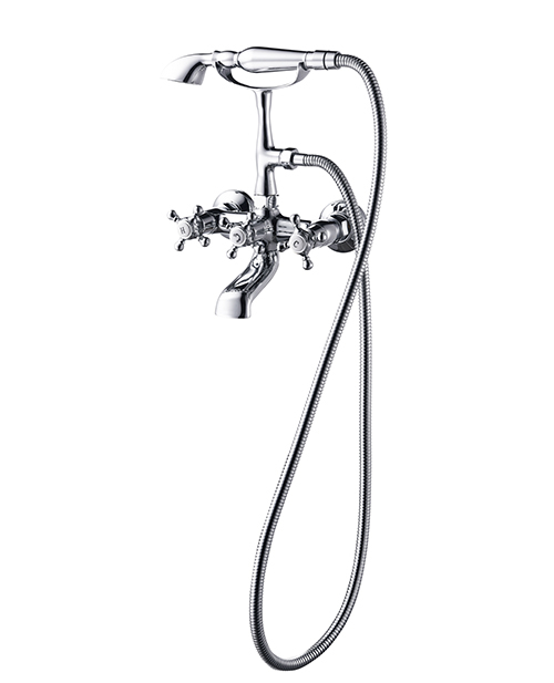 Deck-Mount Roman Bathtub Faucet Long Spout Brass Bathtub Tap