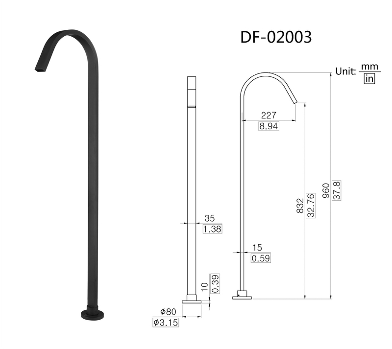 Without Handshower Freestanding Bathtub Faucet DF-02003
