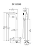 Super High Flow Rate Square Frestanding Bathtub Faucet DF-02048