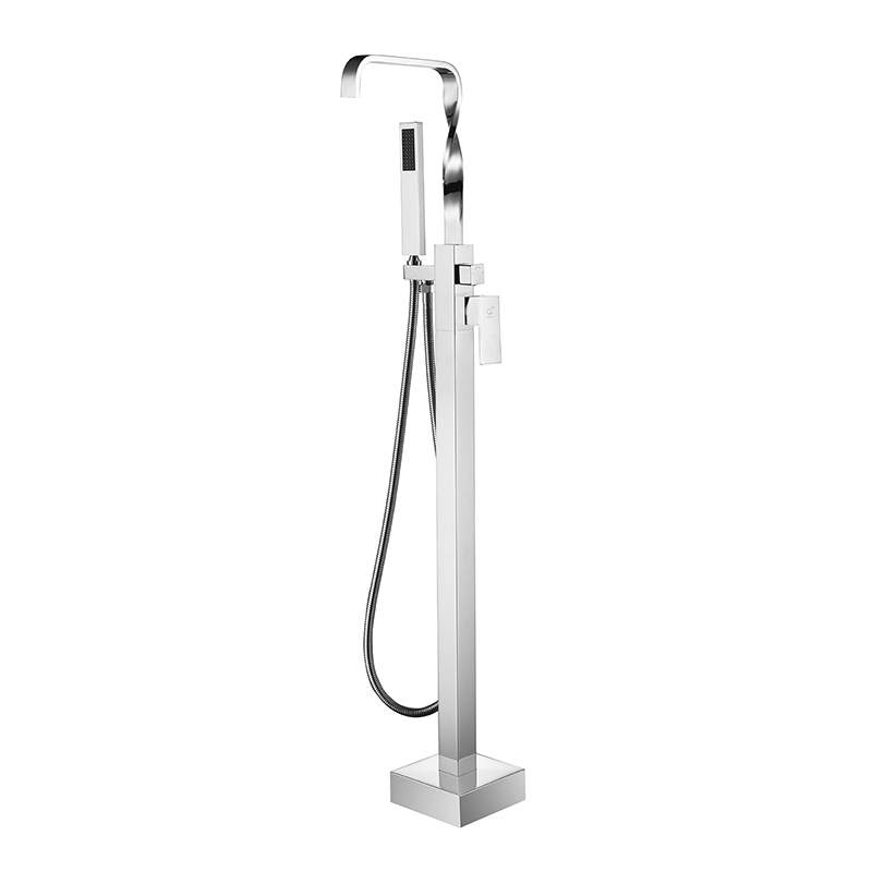 Brass Designed Square Floorstanding Bath Filler Faucet DF-02018-2