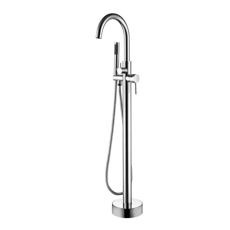 Free Standing Bathtub Filler Mixer Classic Faucet With Shower Freestanding Bath Tub Floor Fitting Brass Headset