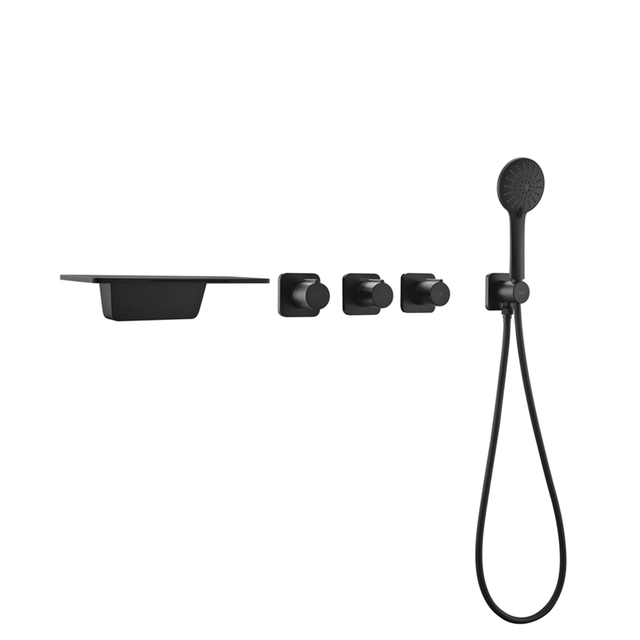 Contemporary Hot Sale Black Hidden Conceal Recessed Shower Wall Mount Bathtub Faucet & Wall Lever