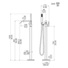 Italy Design Brass Floor Freestanding Bathtub Faucet Contemporary Free Stansing Bath Tub Mixer Taps Fillers Shower Set