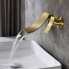 One Handle Brushed Gold Water Tap Hot Cold Mixer Hidden In Wall Mounted Concealed Basin Faucet