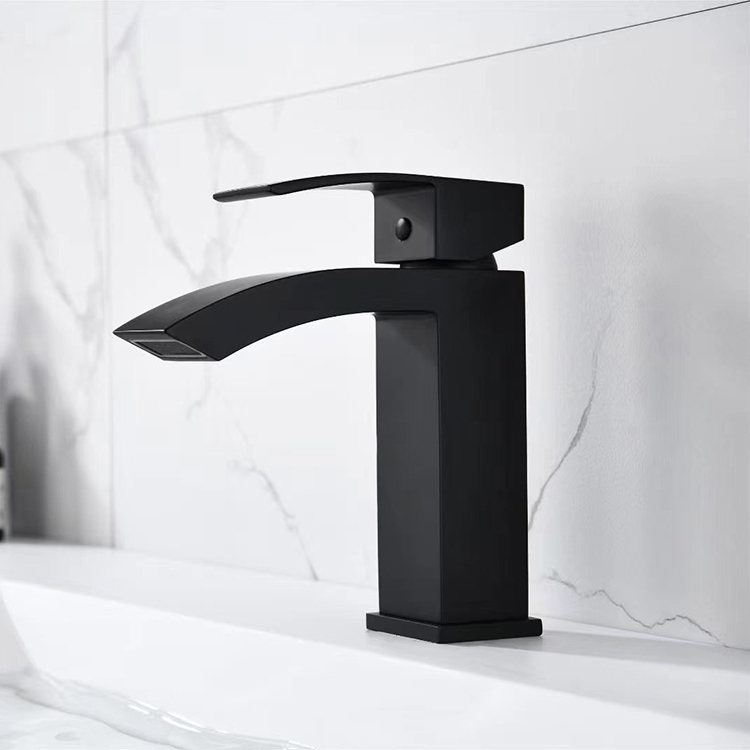Bathroom Deck Mount Single Hole Matt Black Washbasin Water Tap Basin Faucet Torneira Preta