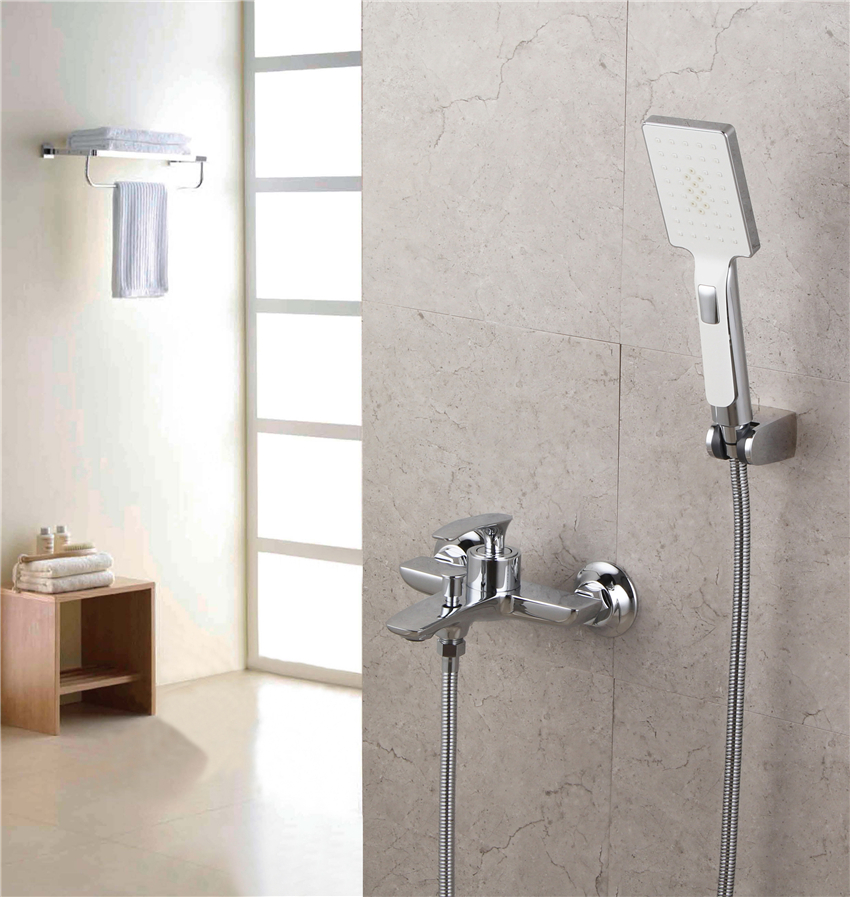 Single Lever Shower Mixer Set Bath Taps Wall Mounterd Bathub Faucet American Style Single Handle Shower Faucet
