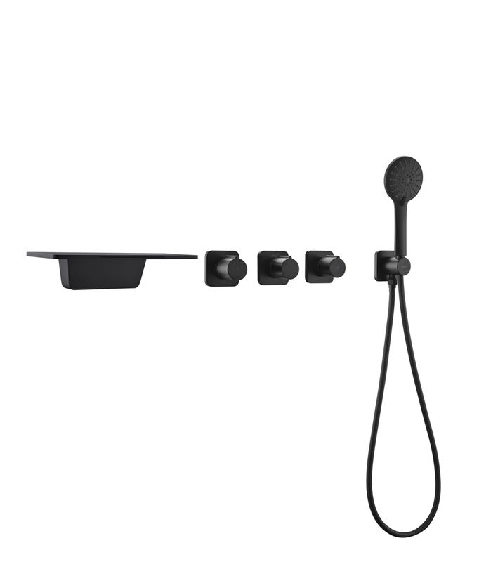 Wall Mounted Shower Mixers Water Fall Tap For Bathtub Faucets Conceal Hidden 5 Holes Bathroom Mixer Faucet Concealed Bath