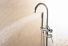 Freestanding Shower Faucet Bath Bathtub Floor Standing Mixer Dual Handle Bathroom Tub Mounted Chrome Filler