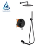 Matt Black Rain Shower Head Set Brass Bath Faucet Handheld Bathroom Matte System Wall Mounted High Quality Mixer Concealed