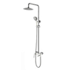 Exposed Rain Shower Set With Handshower And Adjustable Slide Bar Wall Mount Round Shower With Mixer